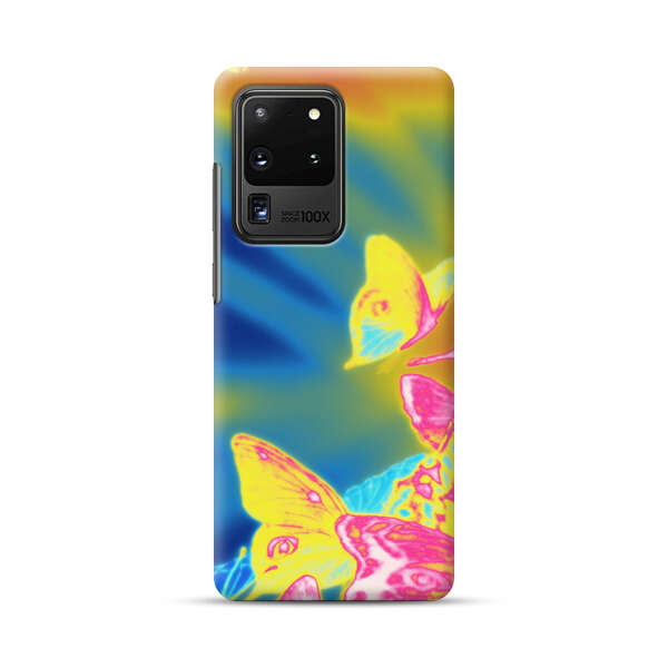 Vibrant Colorful Neon Butterflies Abstract Samsung Galaxy S20 Ultra 5G Hard Case