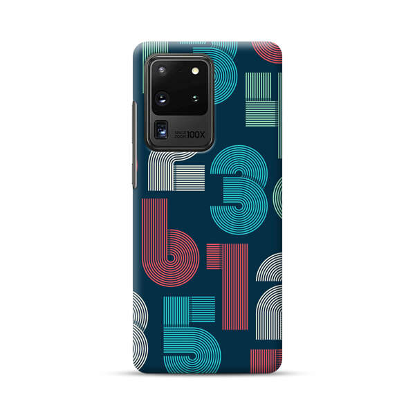Vibrant Seamless Pattern of Colorful Stylized Numbers Samsung Galaxy S20 Ultra 5G Hard Case