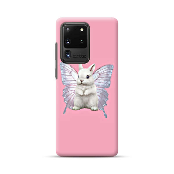 White Bunny with Butterfly Wings Samsung Galaxy S20 Ultra 5G Hard Case