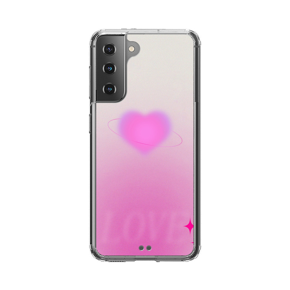 Pink Glowing Heart Love Sparkle Samsung Galaxy S21 5G Case
