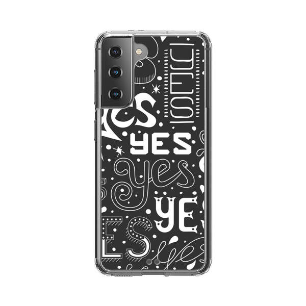 Bold Playful Typography Yes Pattern Samsung Galaxy S21 5G Case