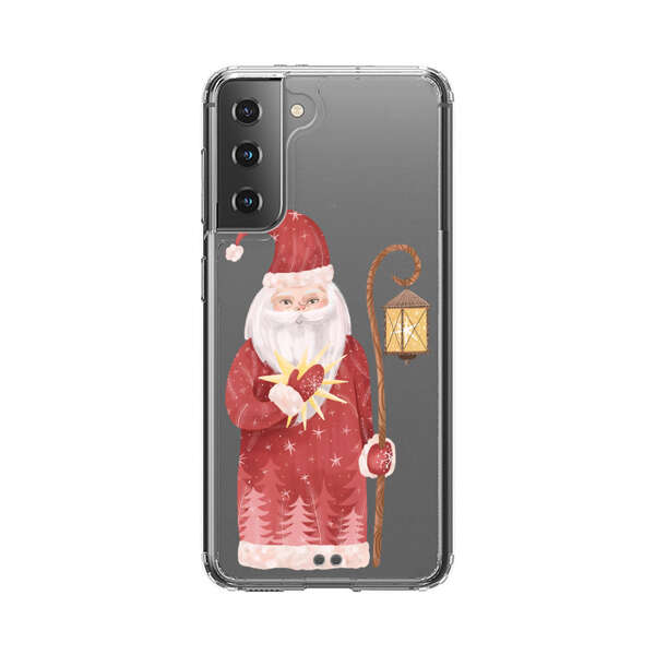 Charming Santa Claus Holding Glowing Heart and Lantern Samsung Galaxy S21 5G Case