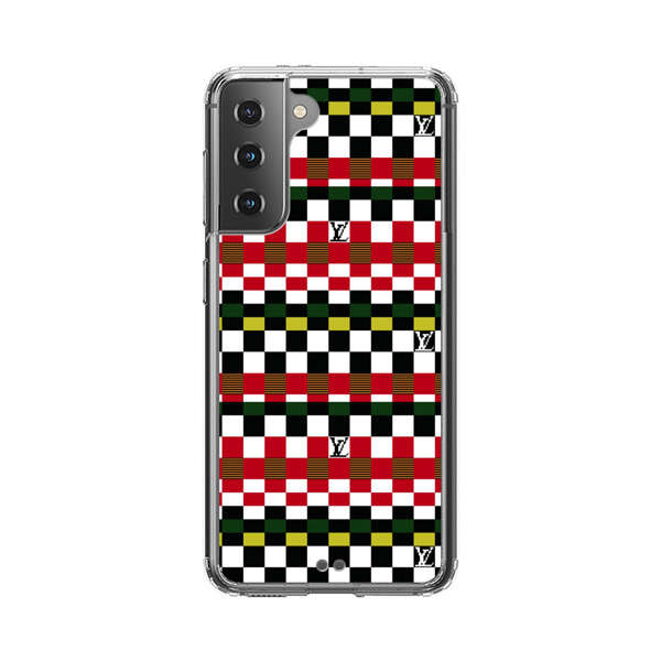 Colorful Checkerboard Stripes Pattern Samsung Galaxy S21 5G Case
