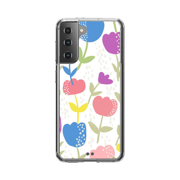 Colorful Tulip Floral Pattern Samsung Galaxy S21 5G Case