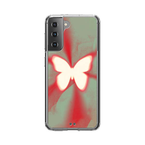 Glowing White Butterfly Abstract Radiant Design Samsung Galaxy S21 5G Case