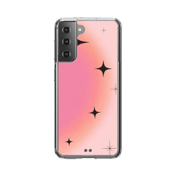 Pink Peach Gradient with Black Stars Samsung Galaxy S21 5G Case