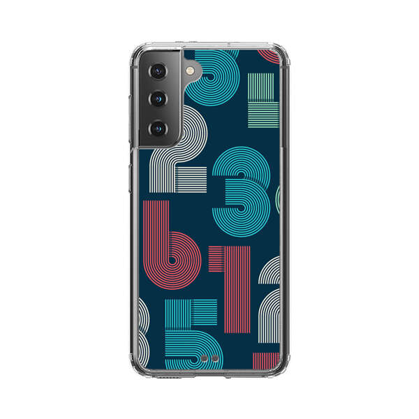 Vibrant Seamless Pattern of Colorful Stylized Numbers Samsung Galaxy S21 5G Case