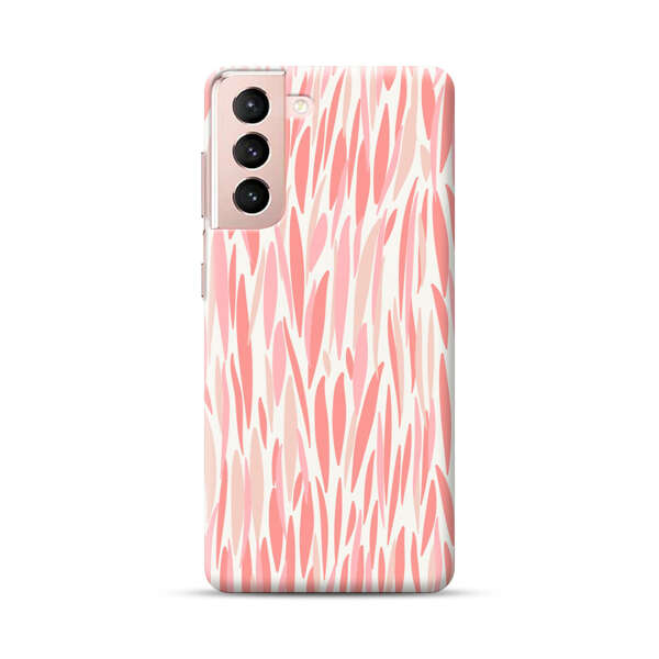 Abstract Coral Wavy Lines Pattern Samsung Galaxy S21 5G Hard Case
