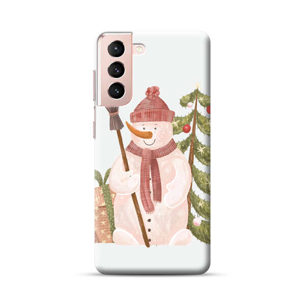Charming Winter Snowman Illustration Samsung Galaxy S21 5G Hard Case