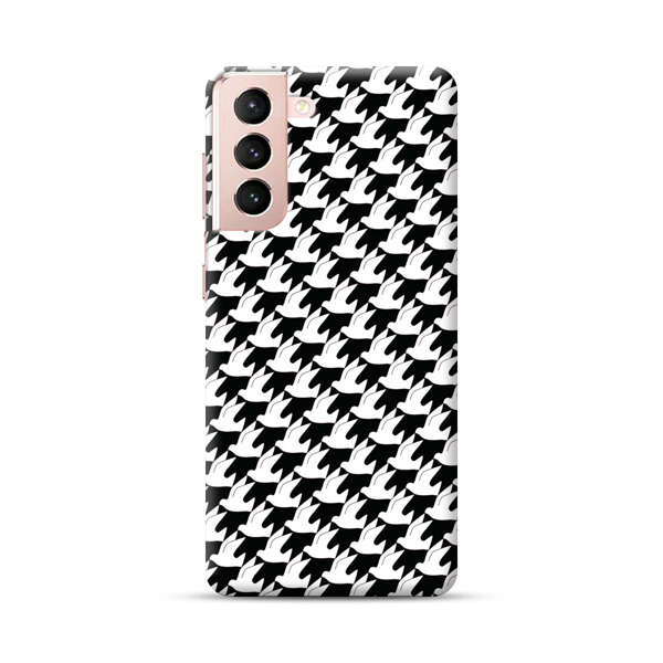 Classic Black and White Houndstooth Pattern Samsung Galaxy S21 5G Hard Case