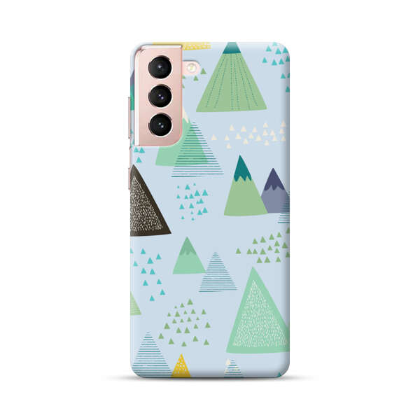 Colorful Abstract Mountain Pattern Samsung Galaxy S21 5G Hard Case