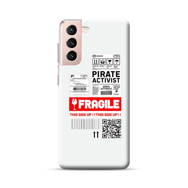 Pirate Activist Fragile Shipping Label Samsung Galaxy S21 5G Hard Case