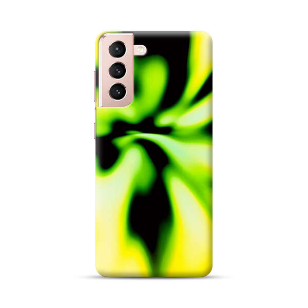 Vibrant Abstract Green and Yellow Swirl Samsung Galaxy S21 5G Hard Case