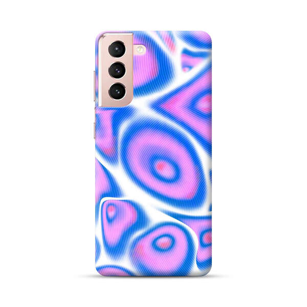 Vibrant Abstract Pink and Blue Swirl Pattern Samsung Galaxy S21 5G Hard Case