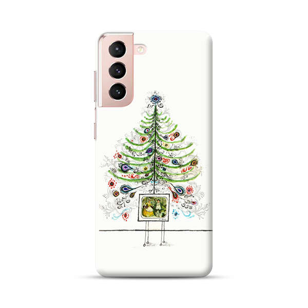 Whimsical Christmas Tree Artistic Design Samsung Galaxy S21 5G Hard Case