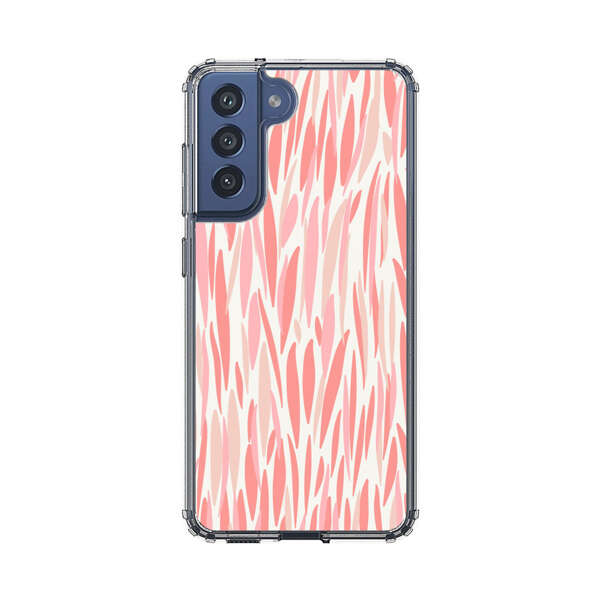 Abstract Coral Wavy Lines Pattern Samsung Galaxy S21 FE 5G Case