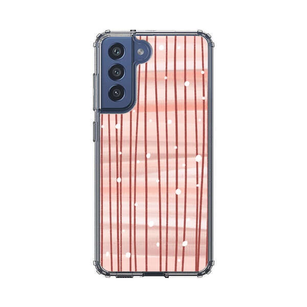 Abstract Vertical Lines Pink Pattern Samsung Galaxy S21 FE 5G Case
