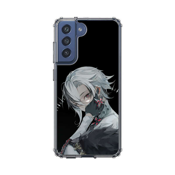 Anime Character with Silver Hair and Dark Feathers Samsung Galaxy S21 FE 5G Case