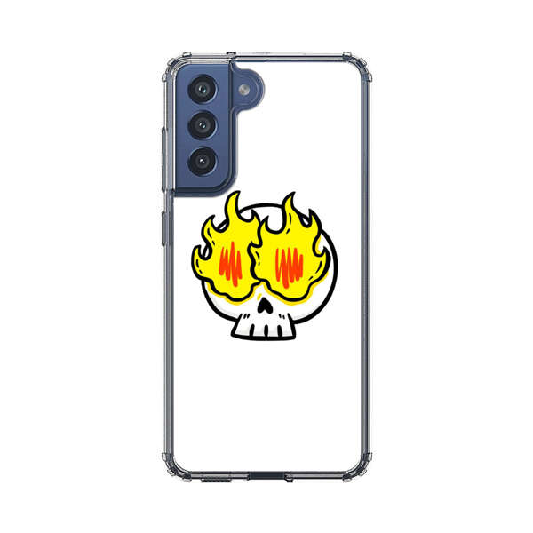 Cartoon Skull with Flames Samsung Galaxy S21 FE 5G Case