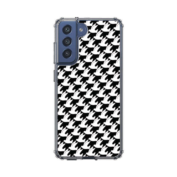 Classic Black and White Houndstooth Pattern Samsung Galaxy S21 FE 5G Case