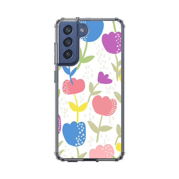 Colorful Tulip Floral Pattern Samsung Galaxy S21 FE 5G Case