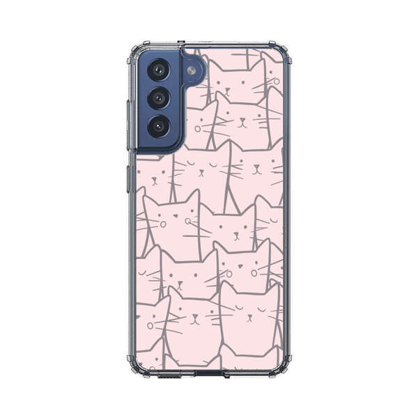 Cute Hand Drawn Cat Pattern Samsung Galaxy S21 FE 5G Case