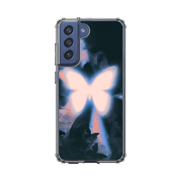 Glowing White Butterfly Samsung Galaxy S21 FE 5G Case