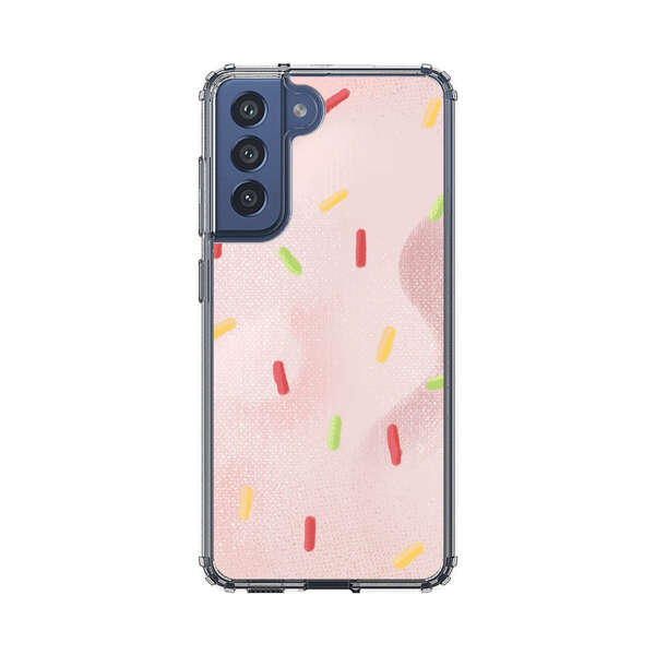Pastel Pink Sprinkles Pattern Samsung Galaxy S21 FE 5G Case