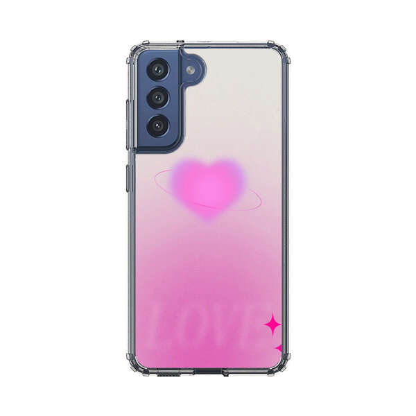 Pink Glowing Heart Love Sparkle Samsung Galaxy S21 FE 5G Case