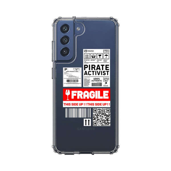 Pirate Activist Fragile Shipping Label Samsung Galaxy S21 FE 5G Case