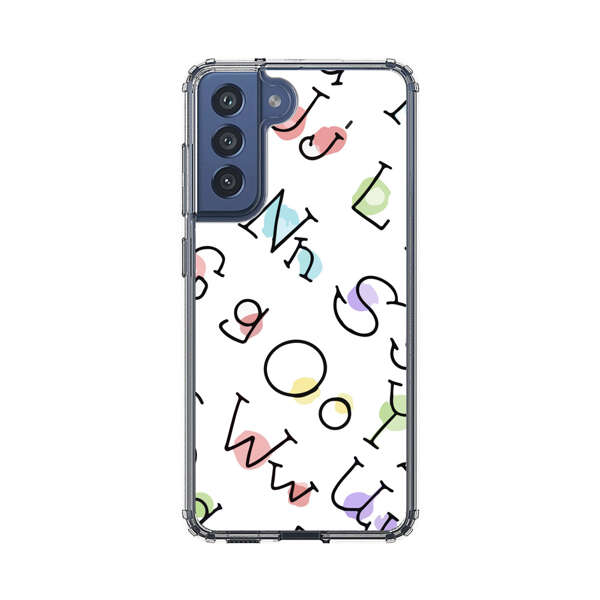 Playful Alphabet Pattern with Colorful Letters Samsung Galaxy S21 FE 5G Case