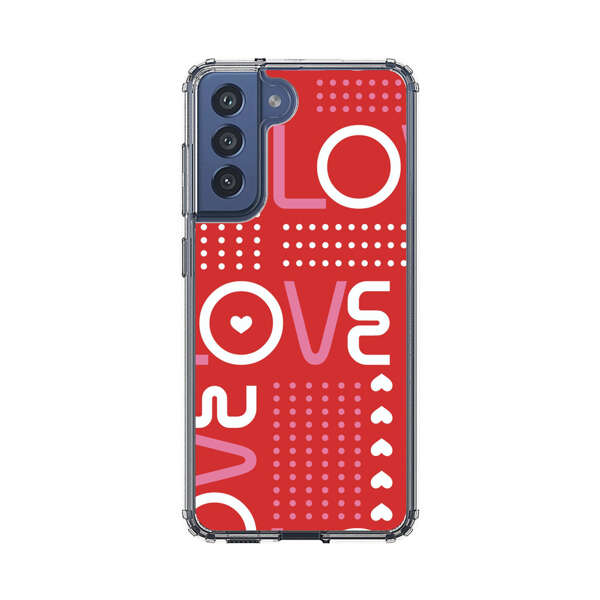 Red Love Typography Pattern Samsung Galaxy S21 FE 5G Case