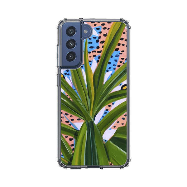 Tropical Leaves Abstract Pattern Samsung Galaxy S21 FE 5G Case