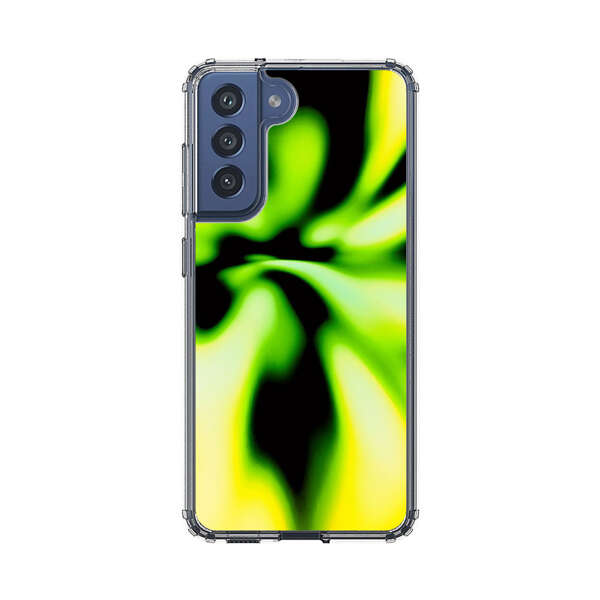 Vibrant Abstract Green and Yellow Swirl Samsung Galaxy S21 FE 5G Case