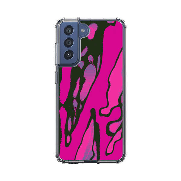 Vibrant Abstract Magenta Black Pattern Samsung Galaxy S21 FE 5G Case