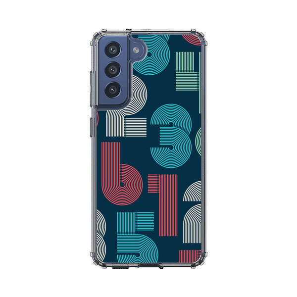 Vibrant Seamless Pattern of Colorful Stylized Numbers Samsung Galaxy S21 FE 5G Case