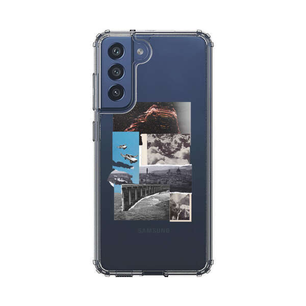 Vintage Collage with Aviation, Bridge, and Cityscape Samsung Galaxy S21 FE 5G Case