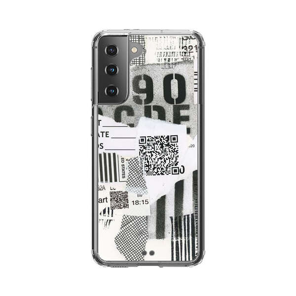 Abstract Collage Torn Paper Barcodes Samsung Galaxy S21 Plus 5G Case