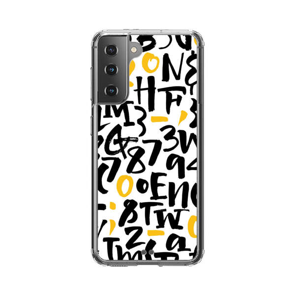 Abstract Typography Letter Number Pattern Samsung Galaxy S21 Plus 5G Case