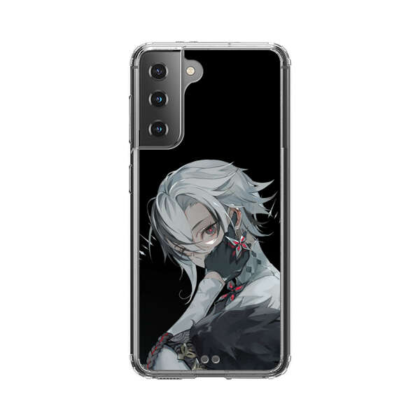 Anime Character with Silver Hair and Dark Feathers Samsung Galaxy S21 Plus 5G Case