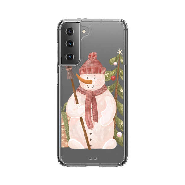Charming Winter Snowman Illustration Samsung Galaxy S21 Plus 5G Case