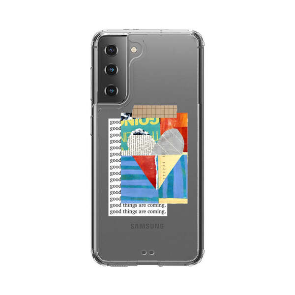 Colorful Abstract Collage with Geometric Shapes Samsung Galaxy S21 Plus 5G Case