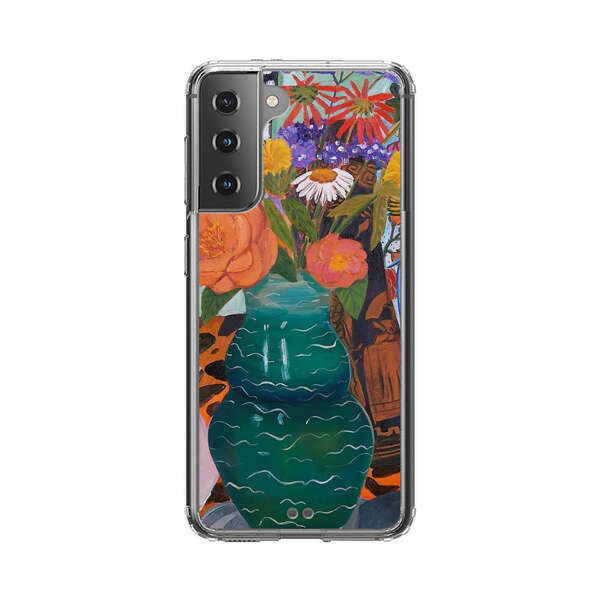 Colorful Still Life with Flower Vases and Shell Samsung Galaxy S21 Plus 5G Case