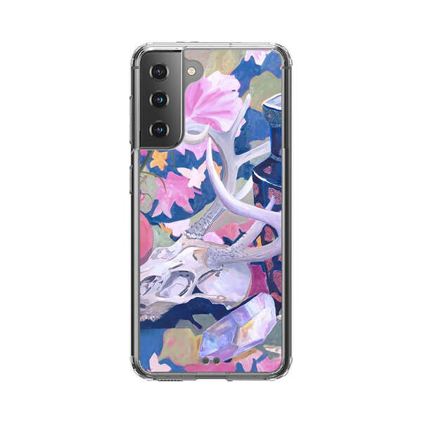 Floral Ornate Vases with Antlers Skull and Crystal Samsung Galaxy S21 Plus 5G Case
