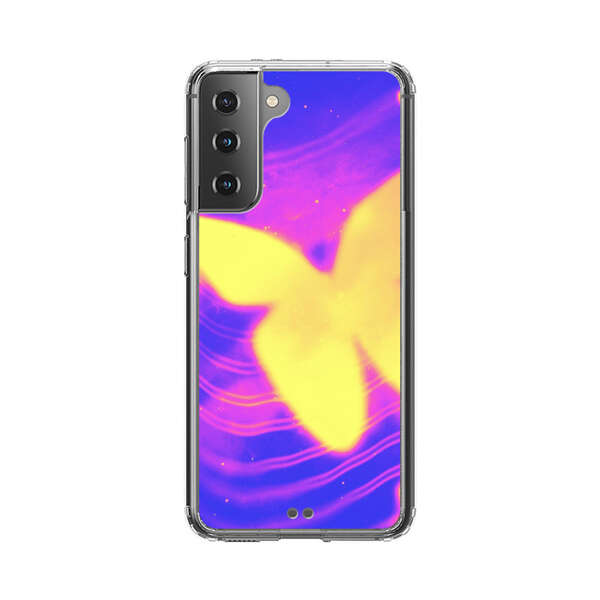 Glowing Purple and Yellow Butterflies Samsung Galaxy S21 Plus 5G Case