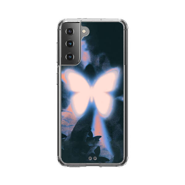 Glowing White Butterfly Samsung Galaxy S21 Plus 5G Case