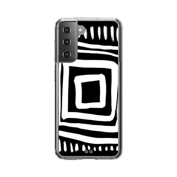 Minimalist Geometric Black and White Design Samsung Galaxy S21 Plus 5G Case
