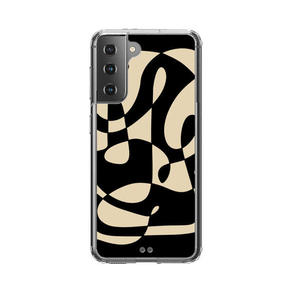 Modern Abstract Beige and Black Geometry Samsung Galaxy S21 Plus 5G Case