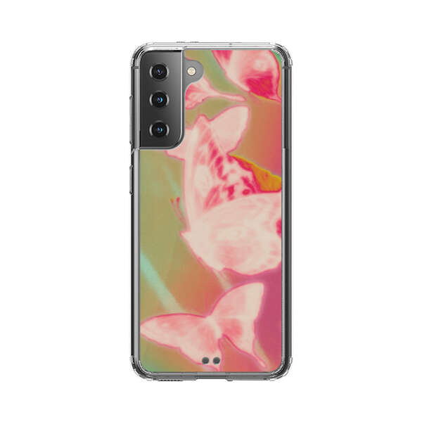 Pink Butterflies Dreamy Colorful Background Samsung Galaxy S21 Plus 5G Case