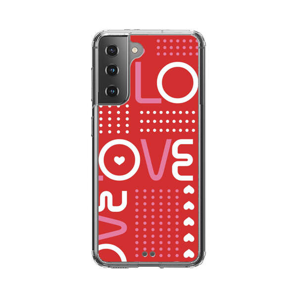 Red Love Typography Pattern Samsung Galaxy S21 Plus 5G Case